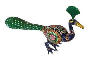 Meenakari Peacock Statue - Handcrafted Decorative Figurine