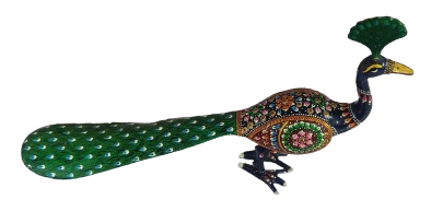Meenakari Peacock Statue - Handcrafted Decorative Figurine