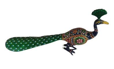 Meenakari Peacock Statue - Handcrafted Decorative Figurine